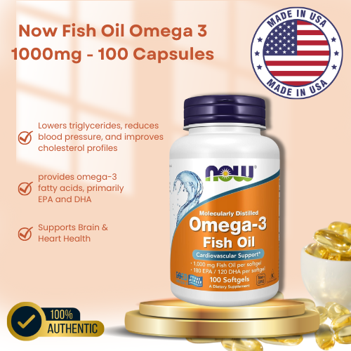 Alternative view of NOW Foods Omega 3 – 100 Softgels
