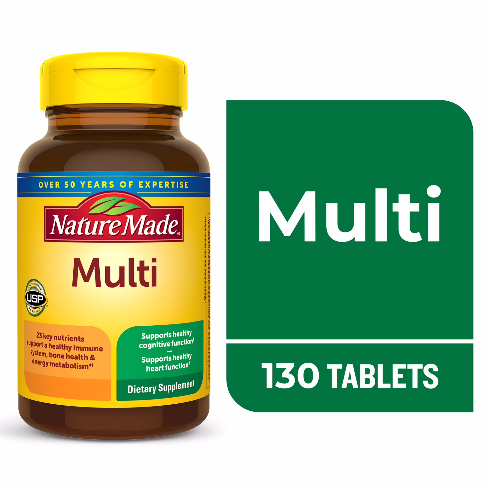 Nature Made Multivitamin Tablets with Iron – 130 Tablets