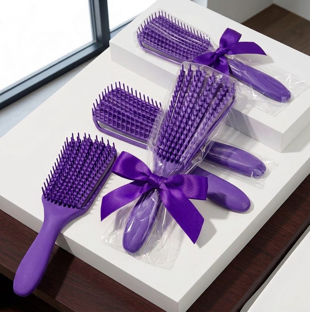 Alternative view of Niki Beauty Detangling Hair Brush – Purple